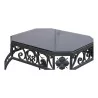 Wrought iron table / bedside table with black glass top. - Moinat - End tables, Bouillotte tables, Bedside tables, Pedestal tables